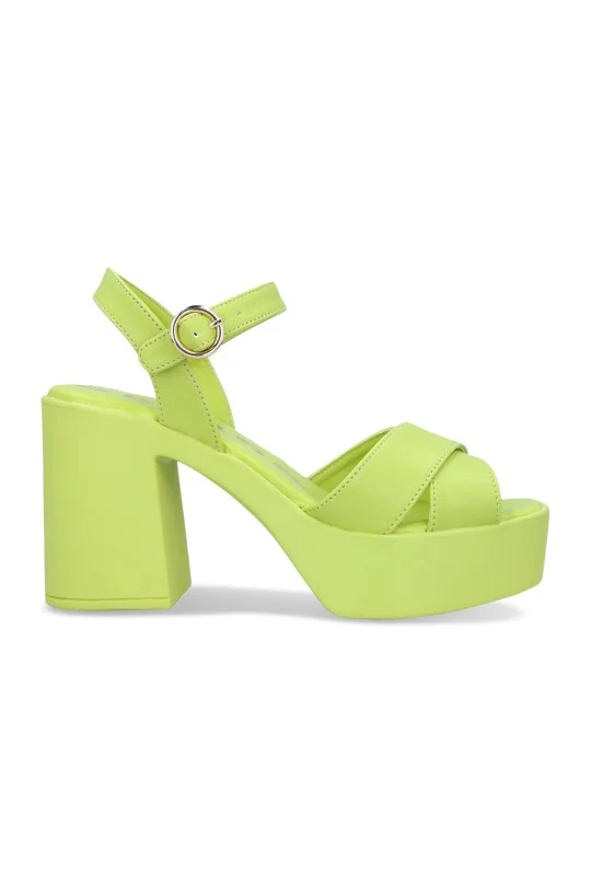 SANDALIA DE PLATAFORMA VERDE CON HEBILLA 47219 - Image 2