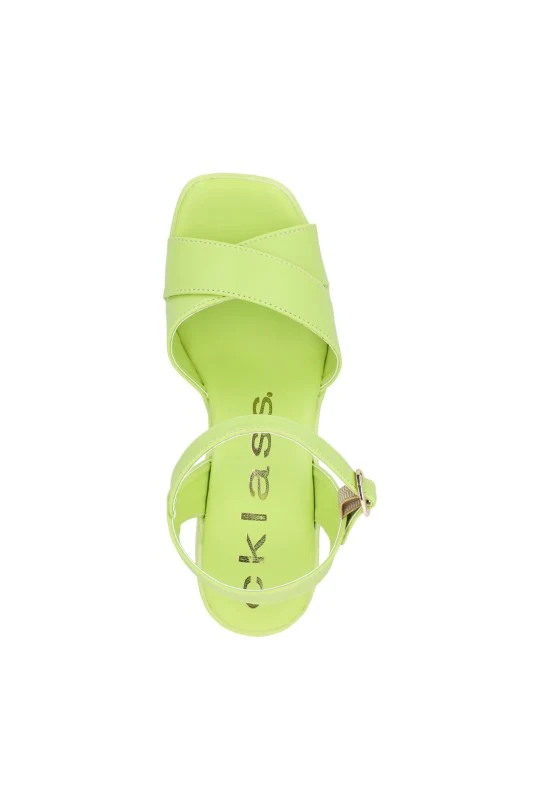 SANDALIA DE PLATAFORMA VERDE CON HEBILLA 47219 - Image 4
