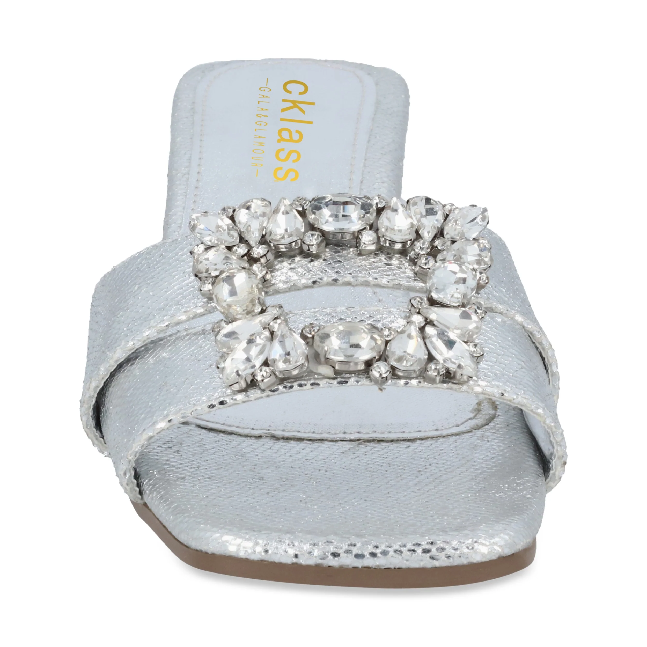 SANDALIA DE TACÓN 2CM MUJER PLATA CON PEDRERÍA 40075 - Image 3