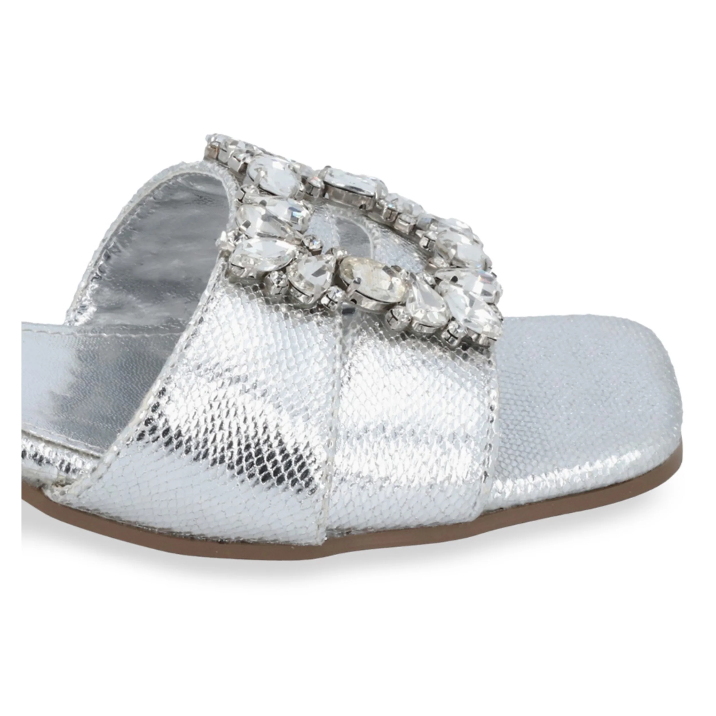 SANDALIA DE TACÓN 2CM MUJER PLATA CON PEDRERÍA 40075 - Image 6