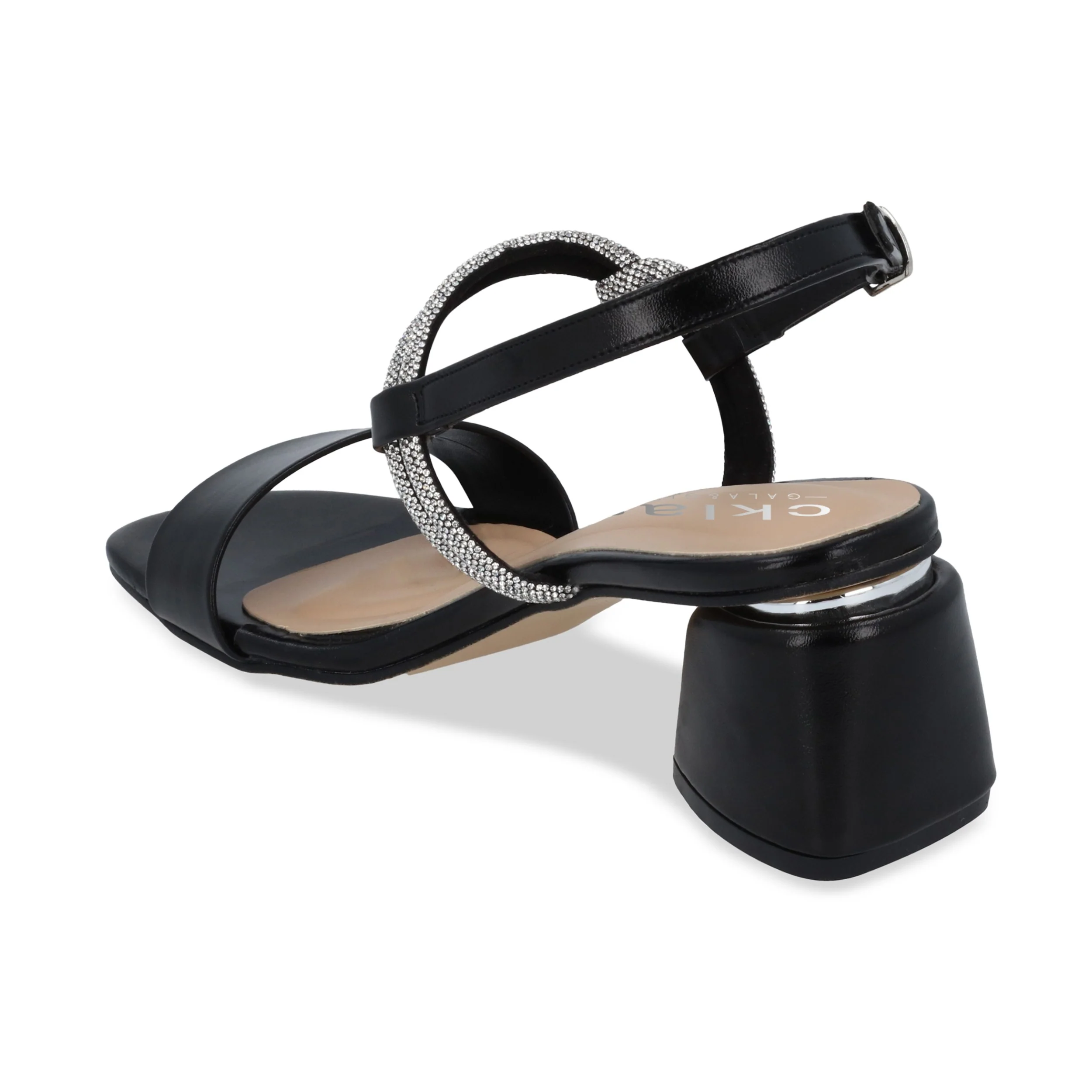 SANDALIA DE TACÓN 6CM MUJER NEGRO CON BRILLOS 25404 - Image 4