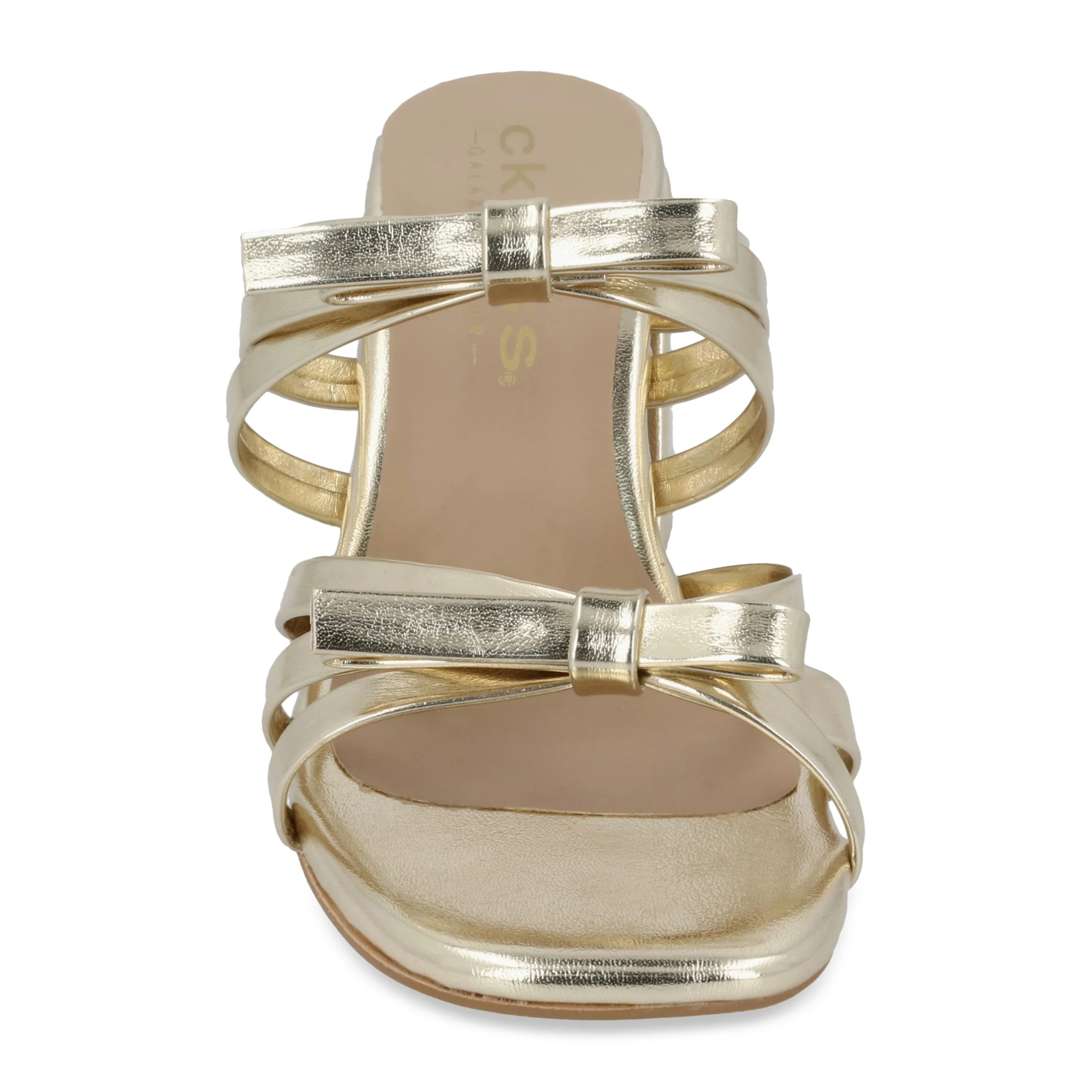 SANDALIA DE TACÓN 6CM MUJER ORO DESTALONADA 95882 - Image 3