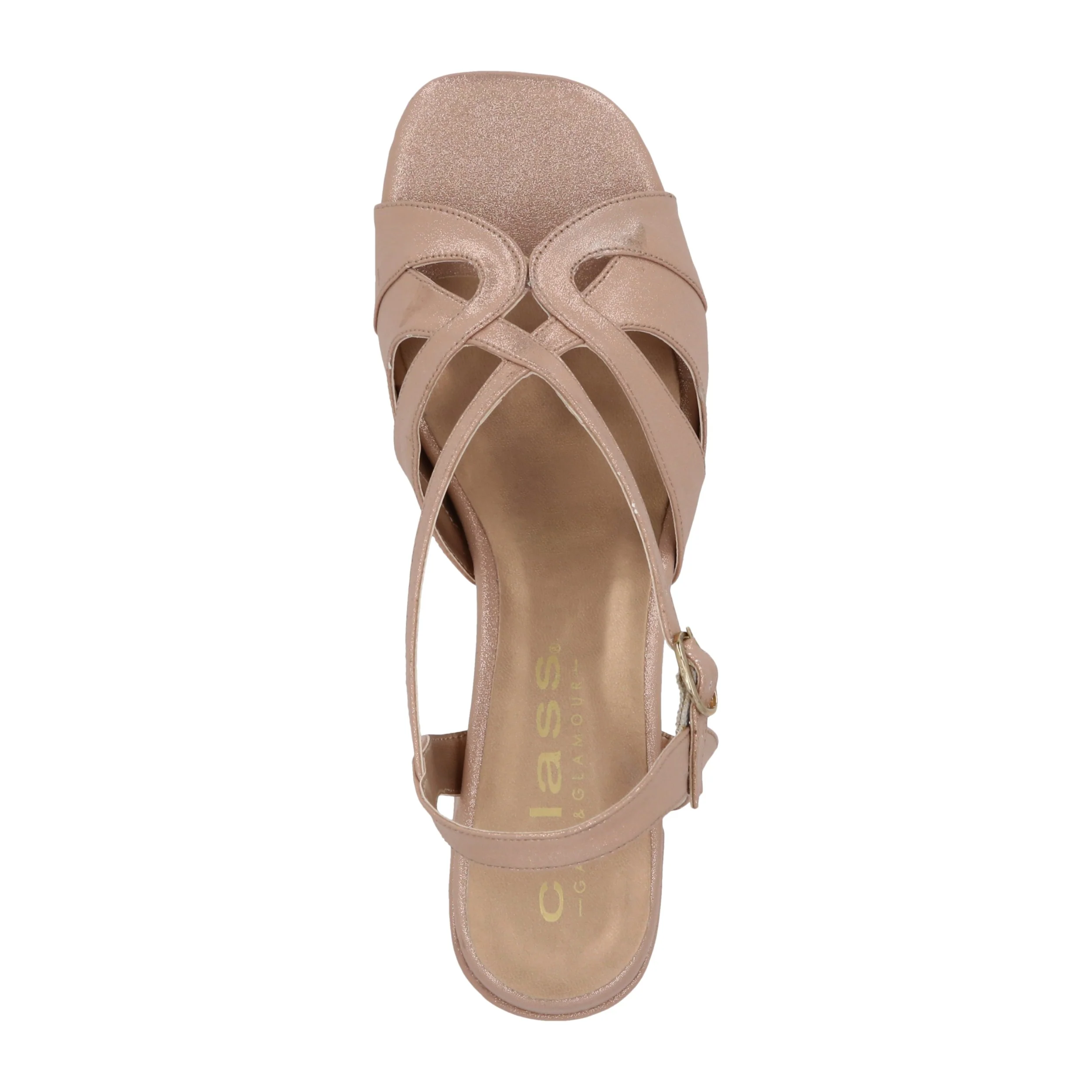 SANDALIA DE TACÓN 6CM MUJER ORO ROSADO CON HEBILLA 95887 - Image 5