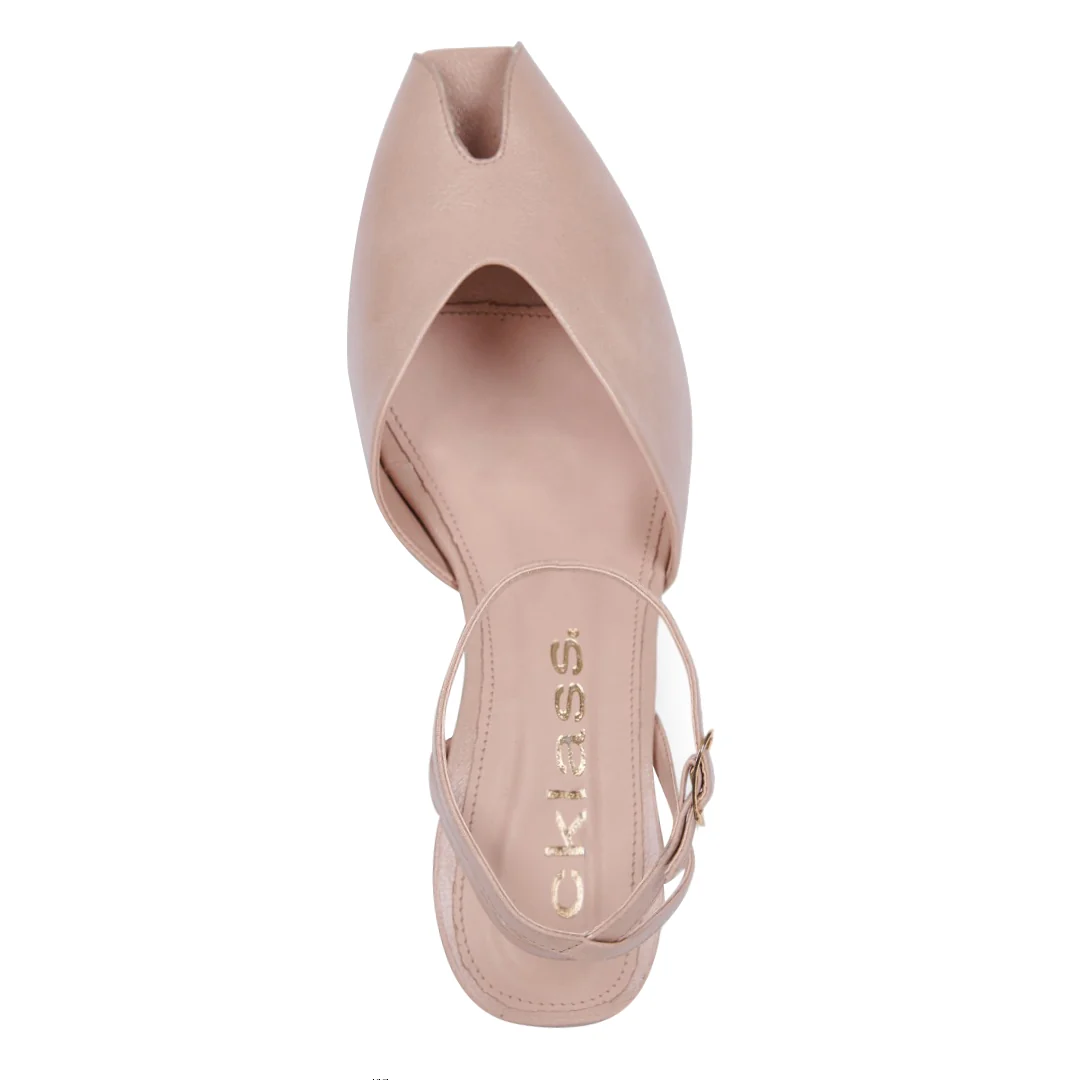 SANDALIA DE TACÓN ABIERTA BEIGE 24166 - Image 5