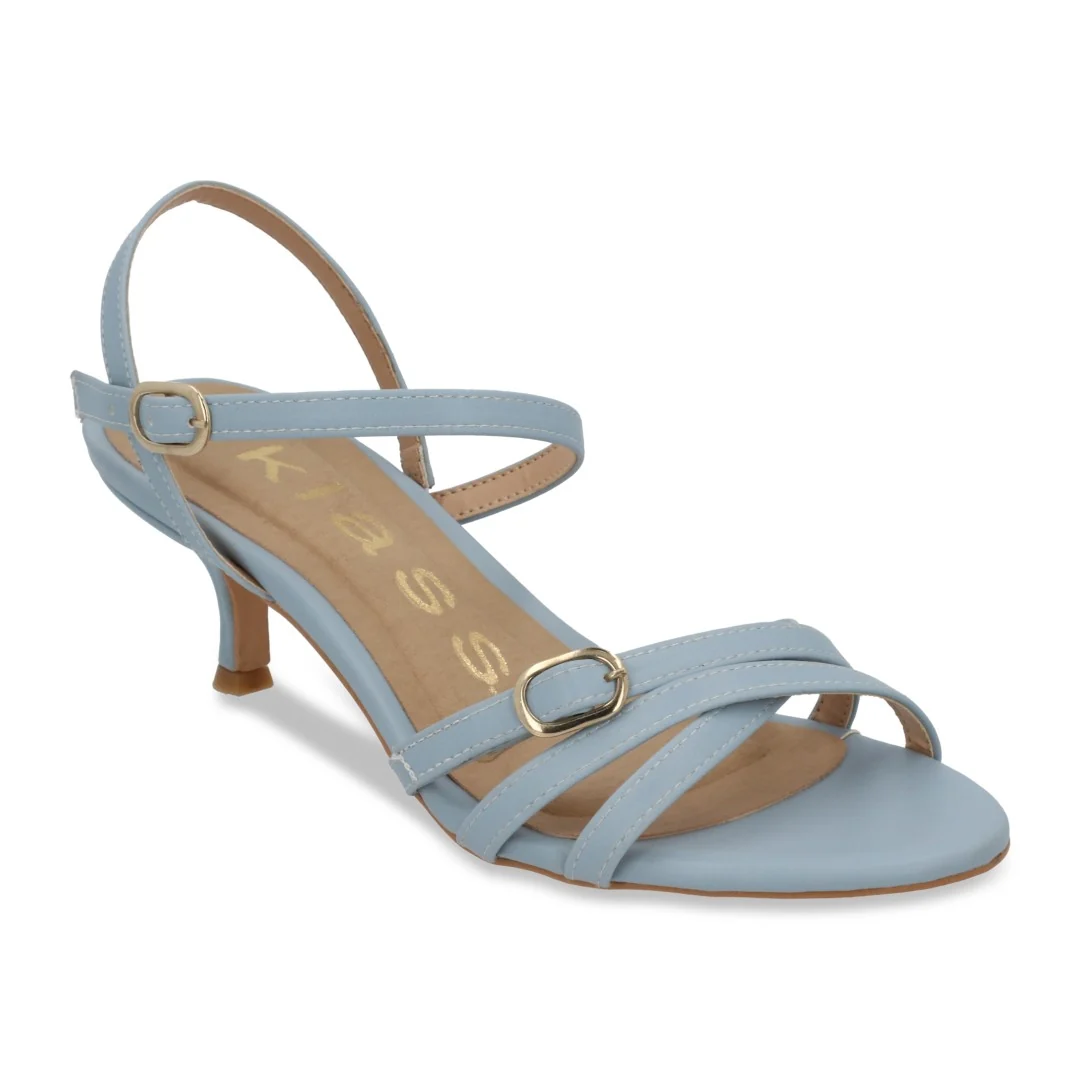 SANDALIA DE TACÓN AZUL CON PULSERA 94999