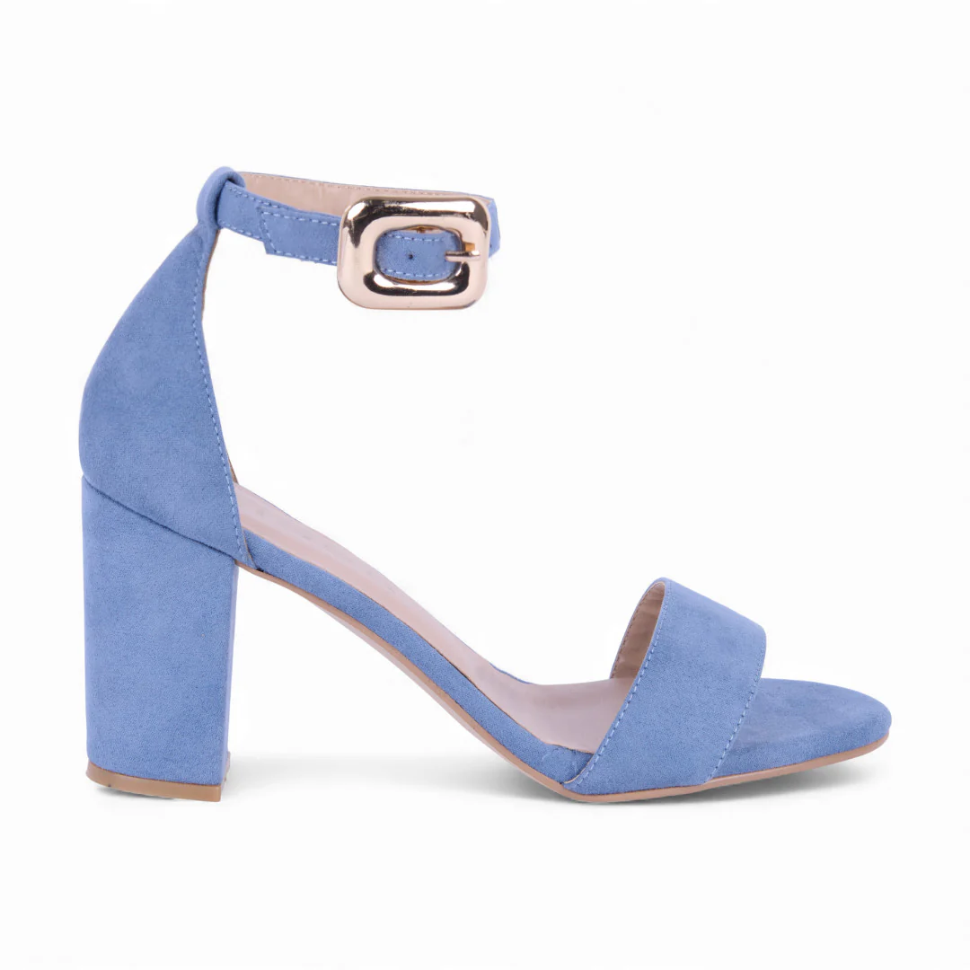 SANDALIA DE TACÓN AZUL Y NEGRO CON HEBILLA 03708 - Image 3
