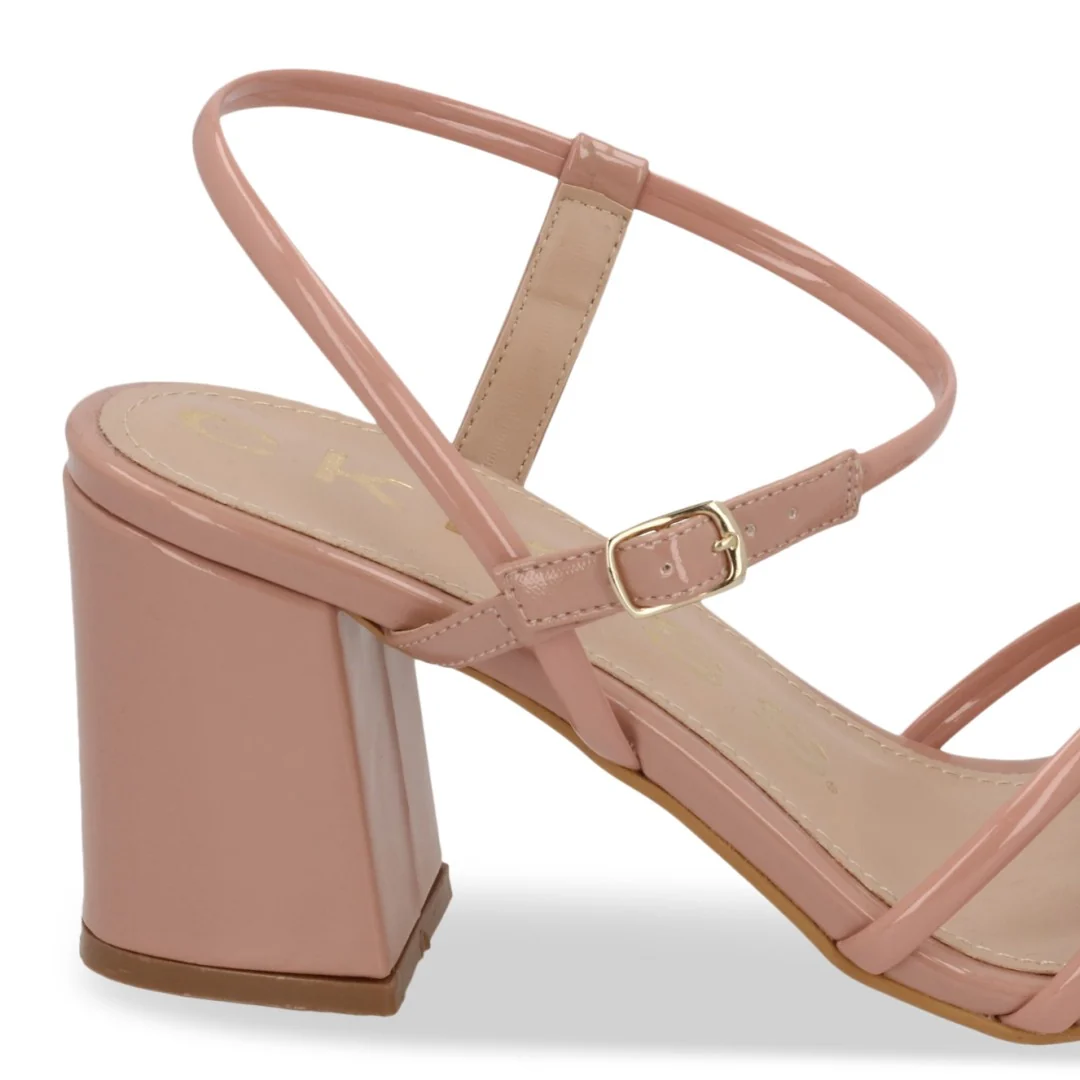 SANDALIA DE TACÓN BEIGE CON HEBILLA 67461 - Image 6