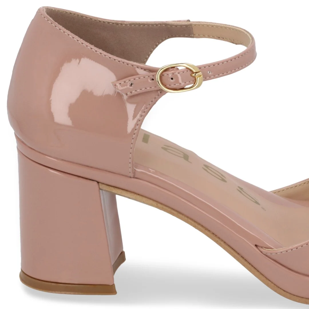SANDALIA DE TACÓN BEIGE Y NEGRO CON HEBILLA 32231 - Image 12