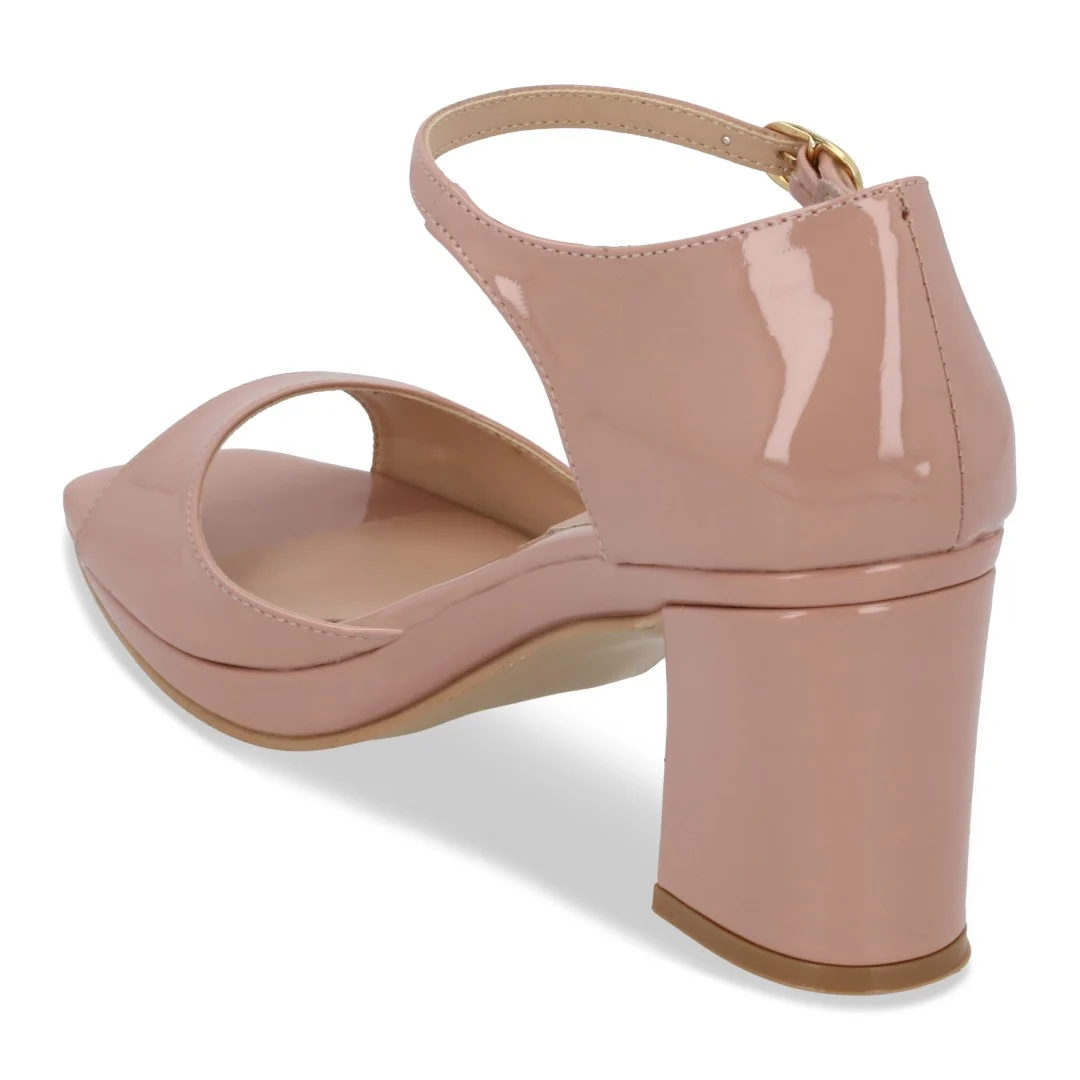 SANDALIA DE TACÓN BEIGE Y NEGRO CON HEBILLA 32231 - Image 9