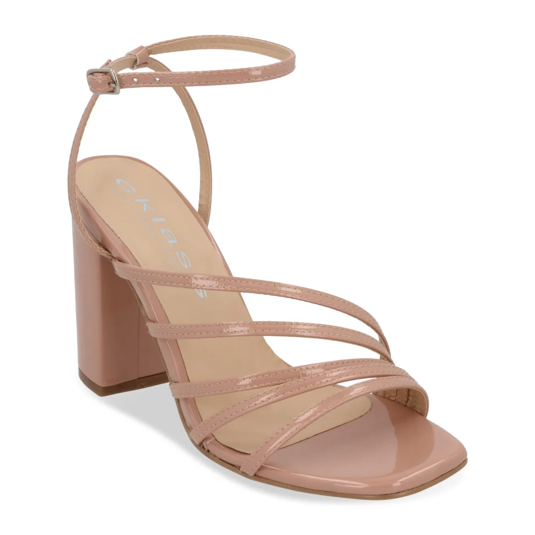SANDALIA DE TACÓN BEIGE Y NEGRO CON TIRAS 29932 - Image 7