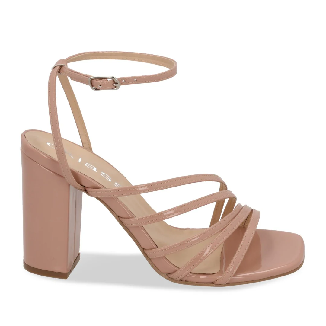 SANDALIA DE TACÓN BEIGE Y NEGRO CON TIRAS 29932 - Image 8
