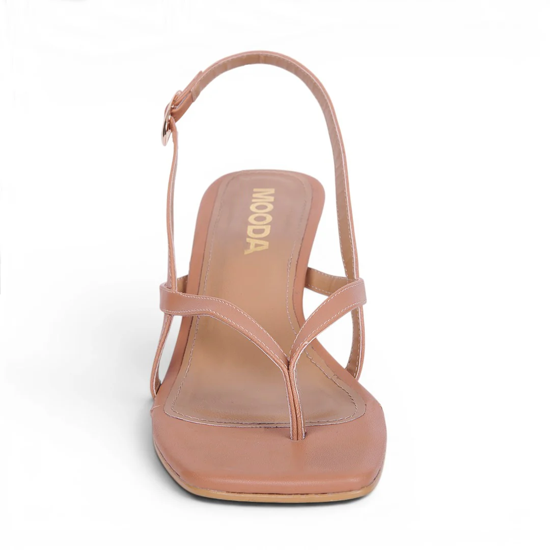 SANDALIA DE TACÓN BEIGE Y ROJO 27812 - Image 5