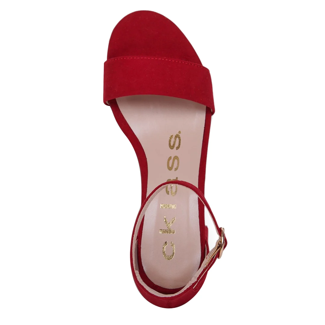 SANDALIA DE TACÓN CON PULSERA ROJO 05389 - Image 4