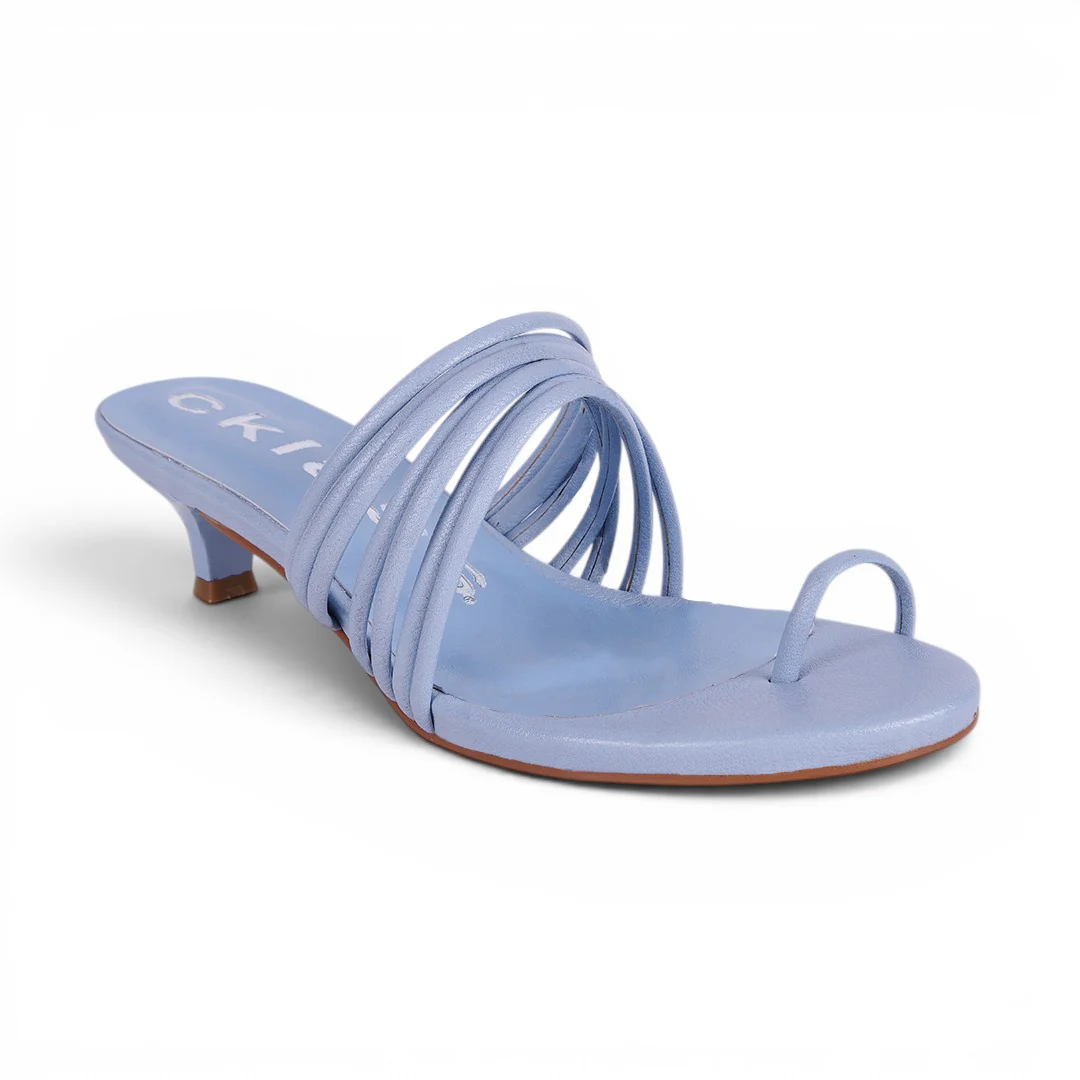 SANDALIA DE TACÓN CON TIRAS AZUL 69964