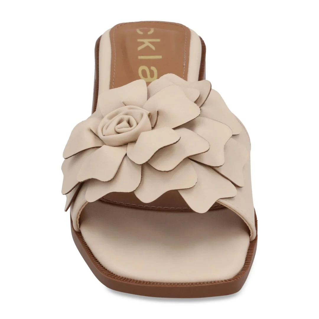 SANDALIA DE TACÓN HUESO CON APLICACIÓN DE FLOR 21654 - Image 4