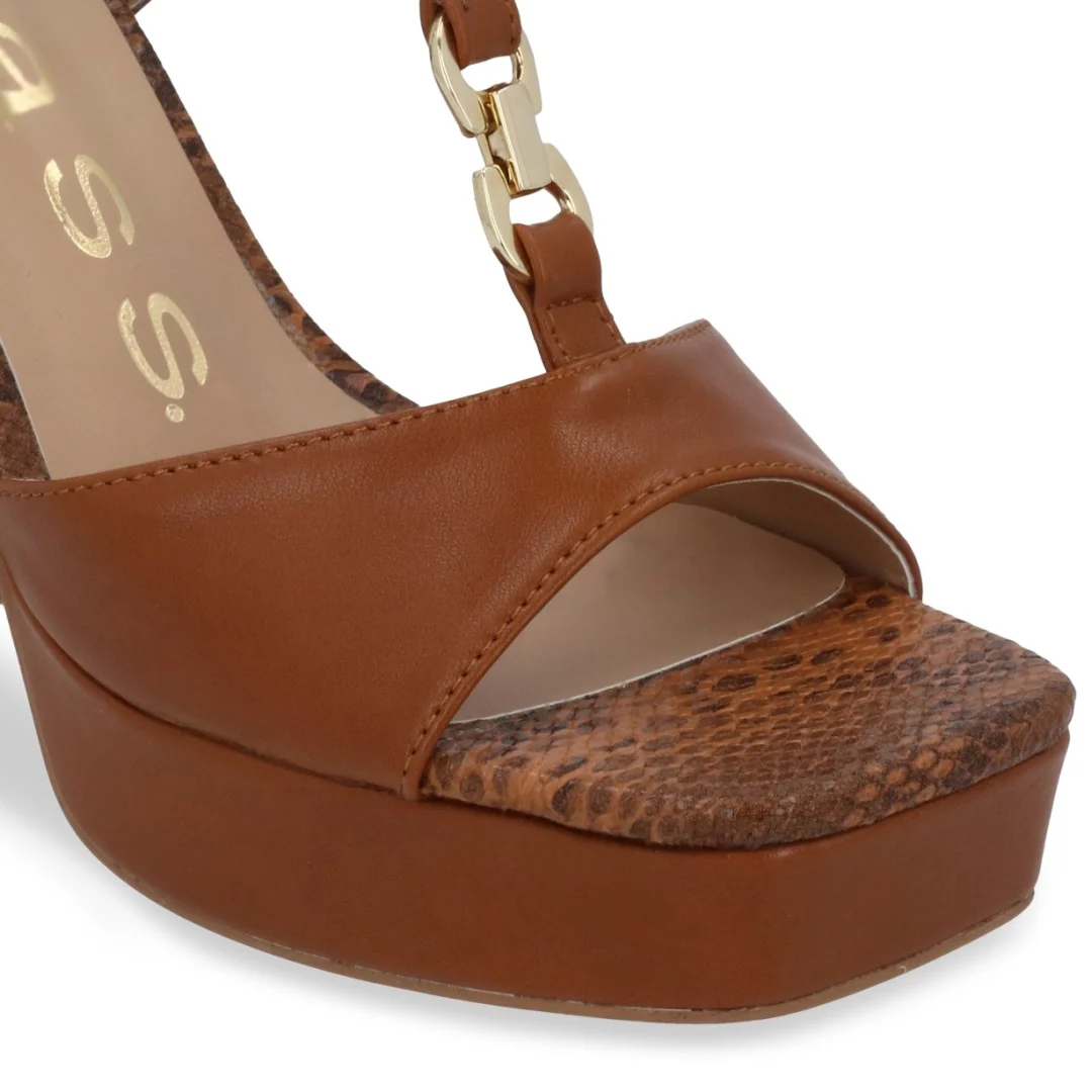 SANDALIA DE TACÓN MIEL CON APLICACIÓN 69921 - Image 6