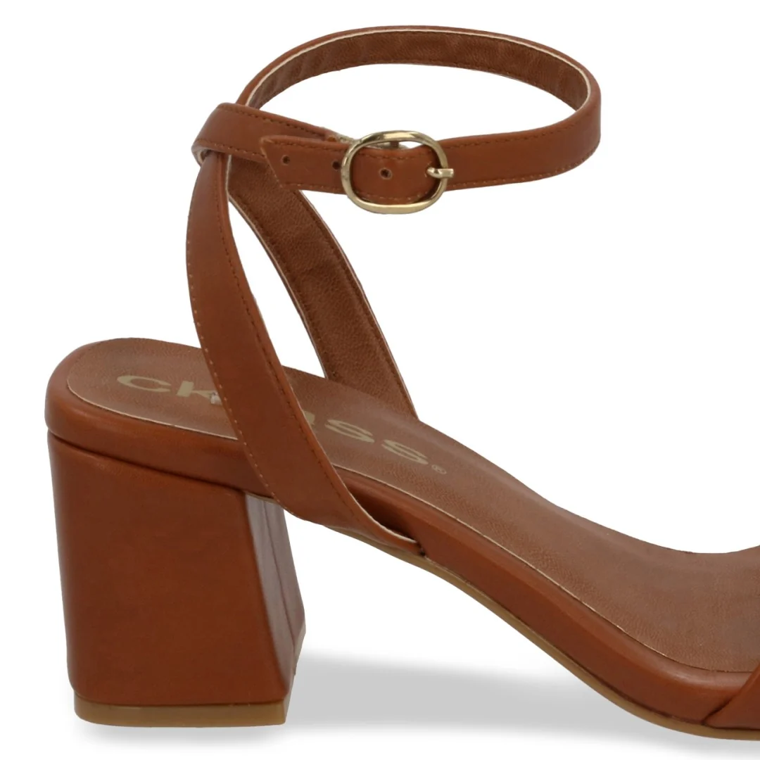 SANDALIA DE TACÓN MIEL Y NARANJA CON PULSERA 95878 - Image 12