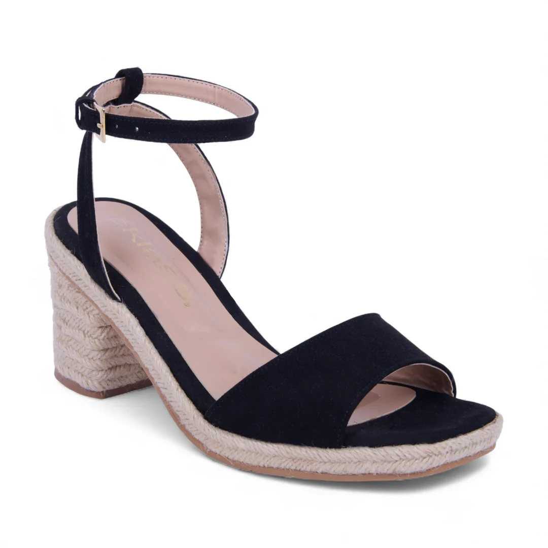 SANDALIA DE TACÓN MIEL Y NEGRO CON PULSERA 03935 - Image 3