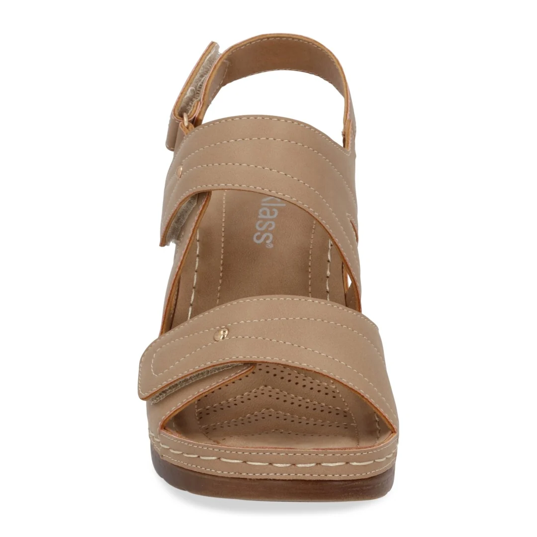 SANDALIA DE TACÓN MUJER BEIGE CON CONTACTEL 70457 - Image 4