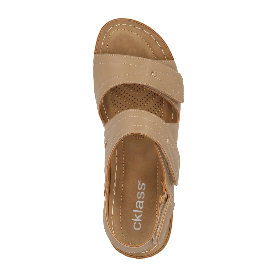 SANDALIA DE TACÓN MUJER BEIGE CON CONTACTEL 70457 - Image 5
