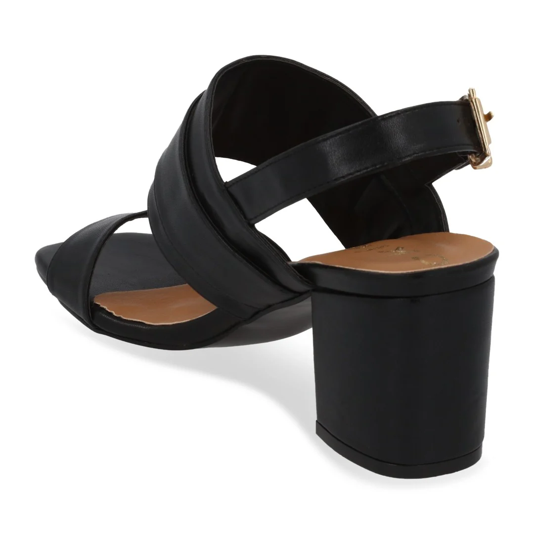 SANDALIA DE TACÓN NEGRO CON HEBIILLA 25078 - Image 3