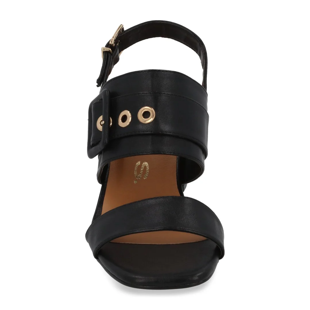SANDALIA DE TACÓN NEGRO CON HEBIILLA 25078 - Image 4