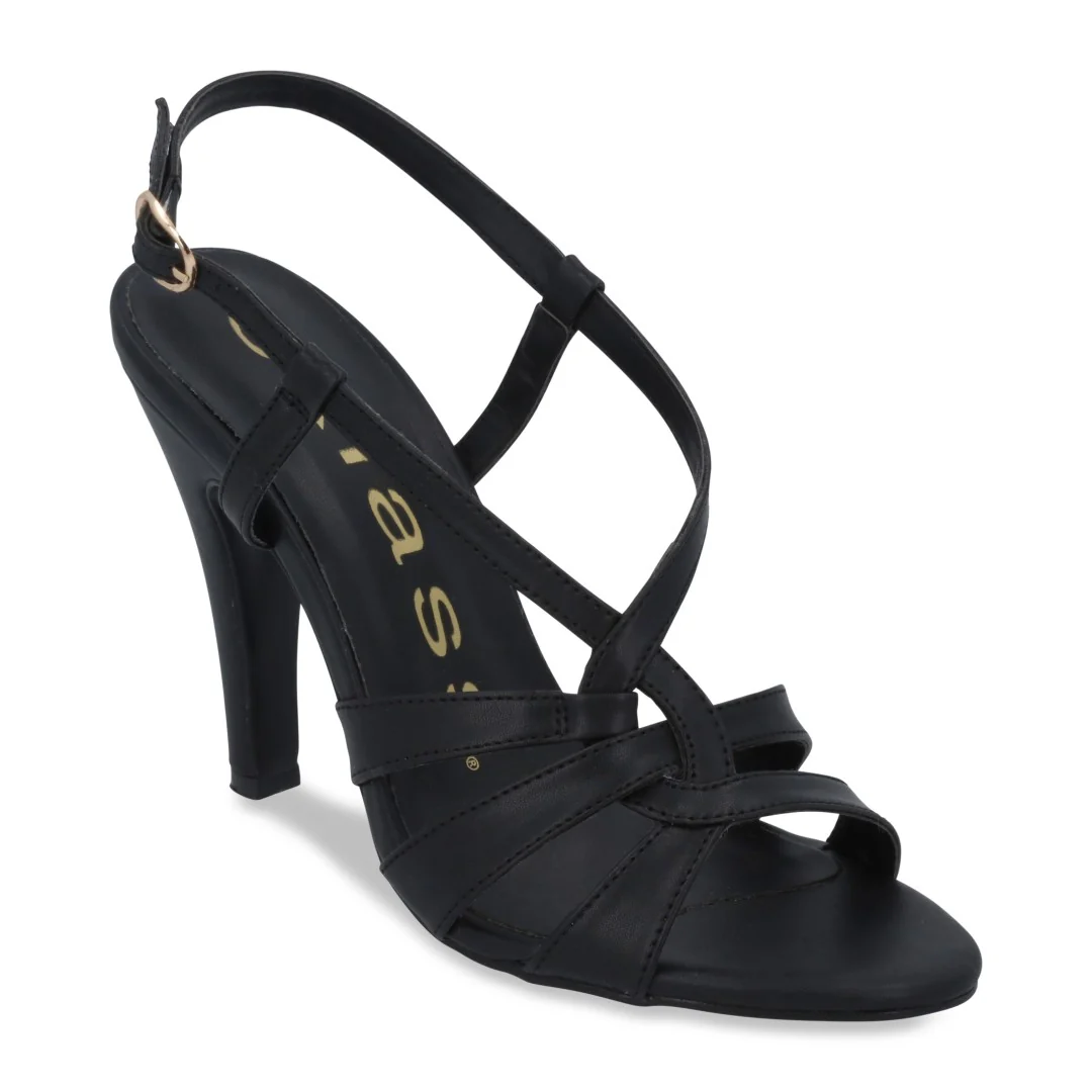 SANDALIA DE TACÓN NEGRO CON HEBILLA 05134