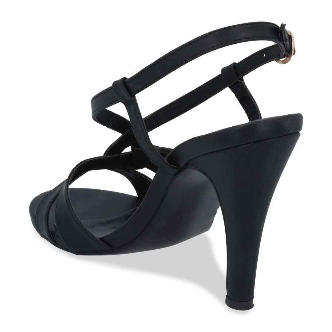 SANDALIA DE TACÓN NEGRO CON HEBILLA 05134 - Image 4