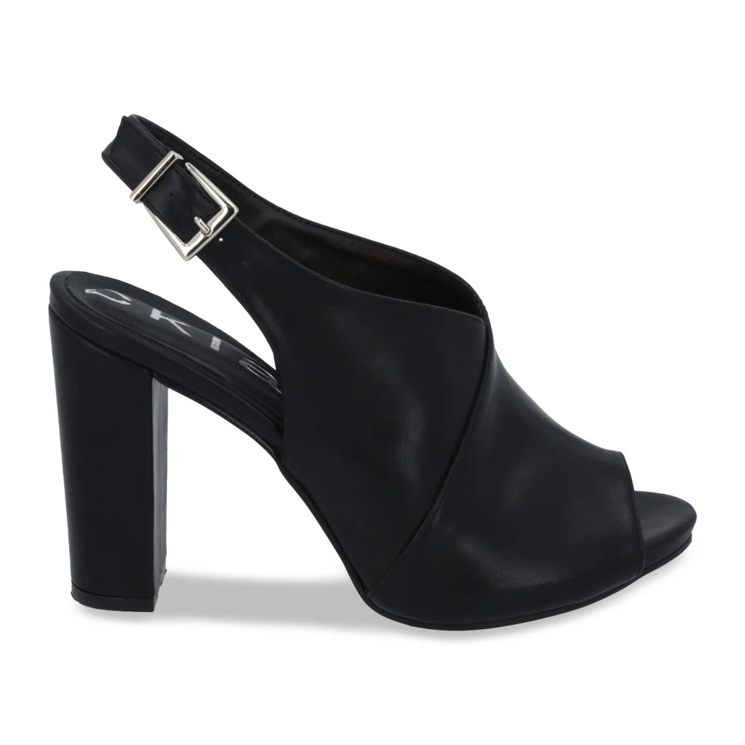 SANDALIA DE TACÓN NEGRO CON HEBILLA 06249 - Image 2