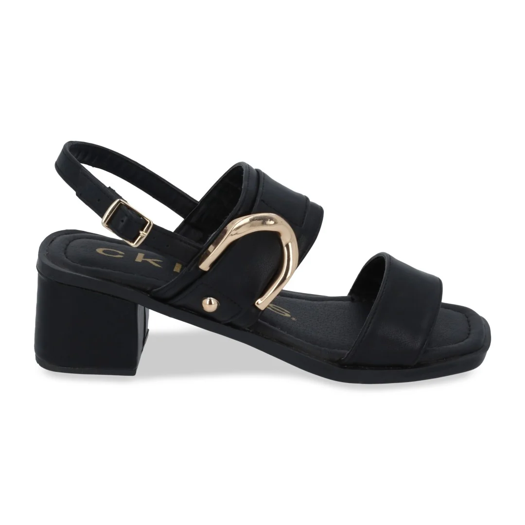 SANDALIA DE TACÓN NEGRO CON HEBILLA 32229 - Image 2