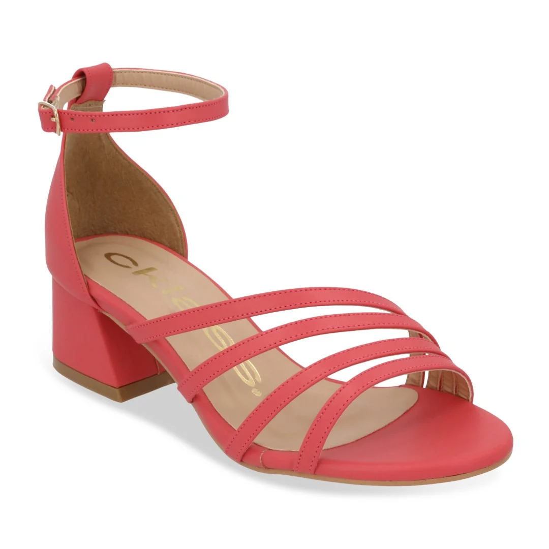 SANDALIA DE TACÓN ORO ROSADO CON PULSERA 29931