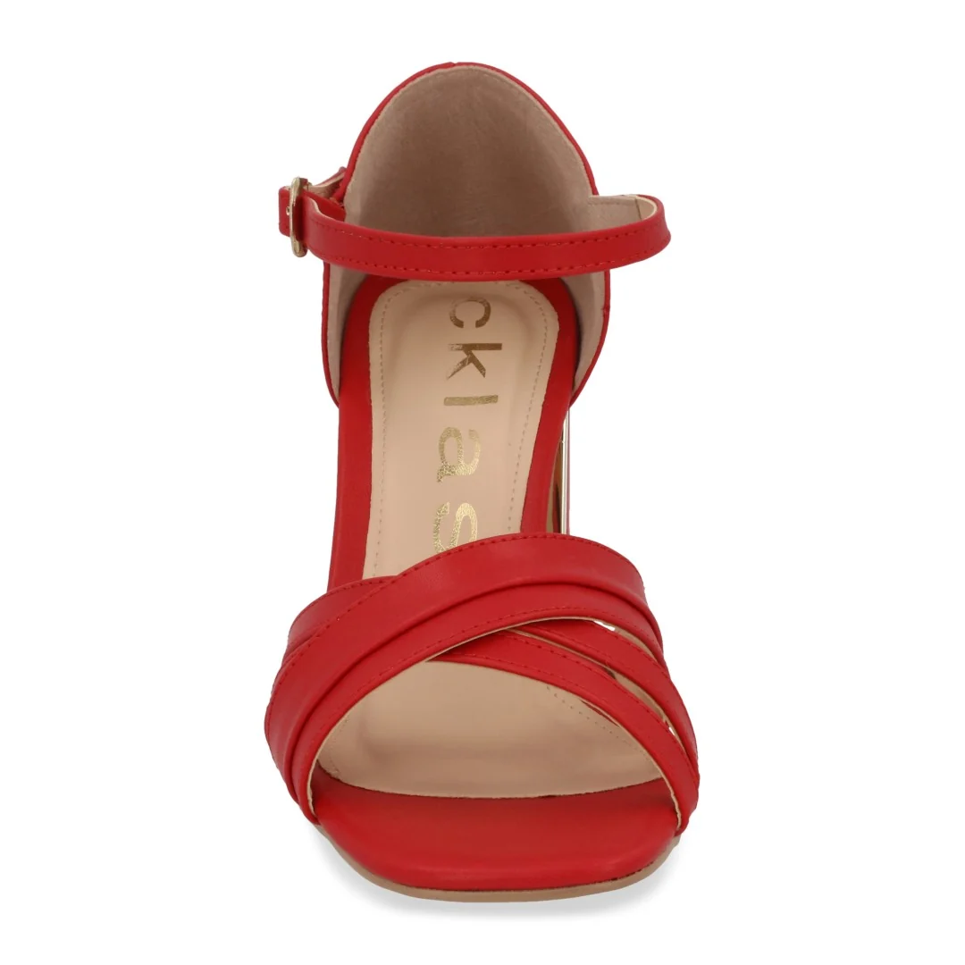 SANDALIA DE TACÓN ROJO CON DETALLE EN TACÓN 02939 - Image 4