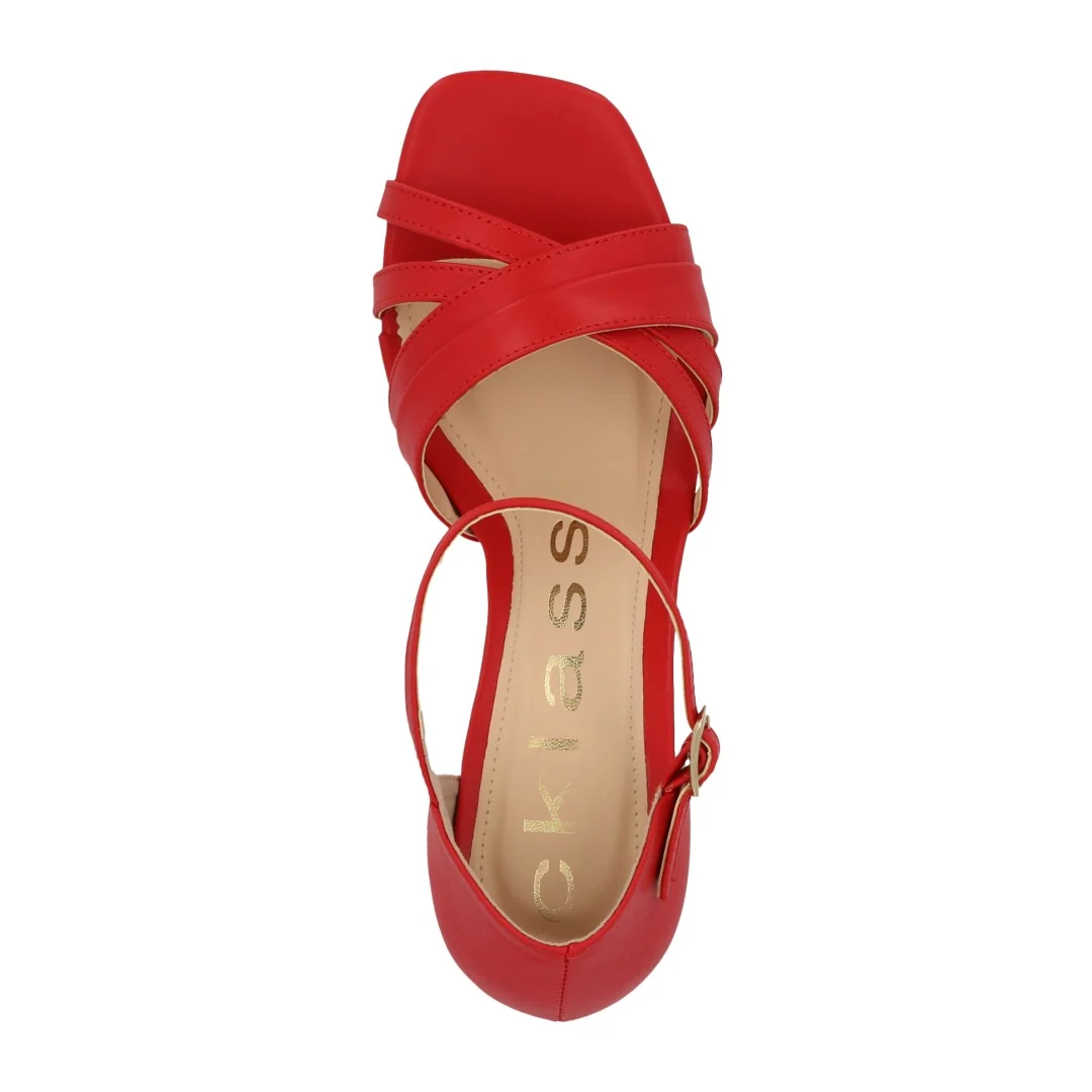 SANDALIA DE TACÓN ROJO CON DETALLE EN TACÓN 02939 - Image 5