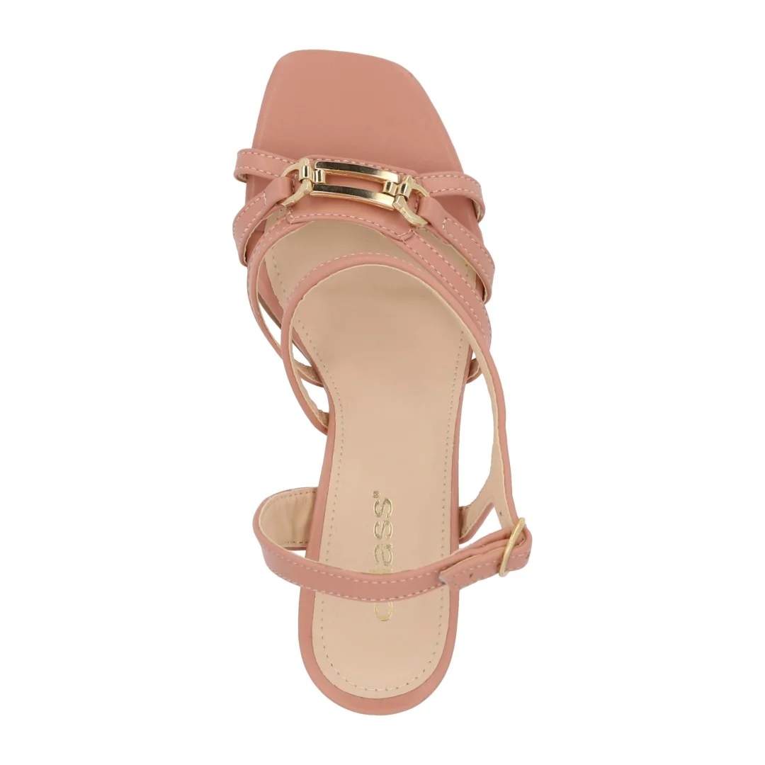 SANDALIA DE TACÓN ROSA CON APLICACIÓN DE HERRAJE 25300 - Image 5