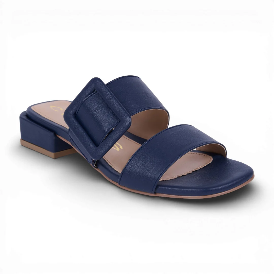 SANDALIA DOS TIRAS TACÓN 3 CM MARINO 73155