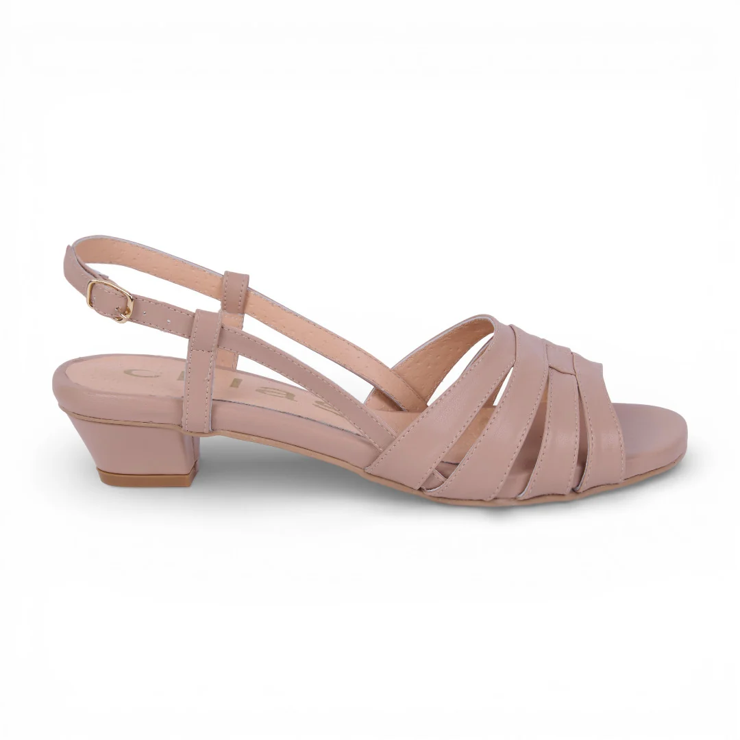 SANDALIA LATIGOS CRUZADOS TACON 5CM BEIGE 05285 - Image 2
