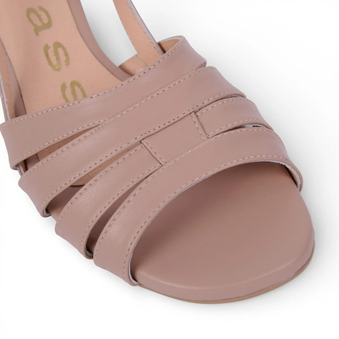 SANDALIA LATIGOS CRUZADOS TACON 5CM BEIGE 05285 - Image 6