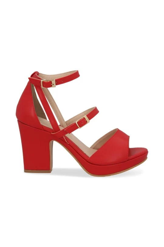 SANDALIA MEDIA PLATAFORMA ROJO CON PULSERA 03685 - Image 2