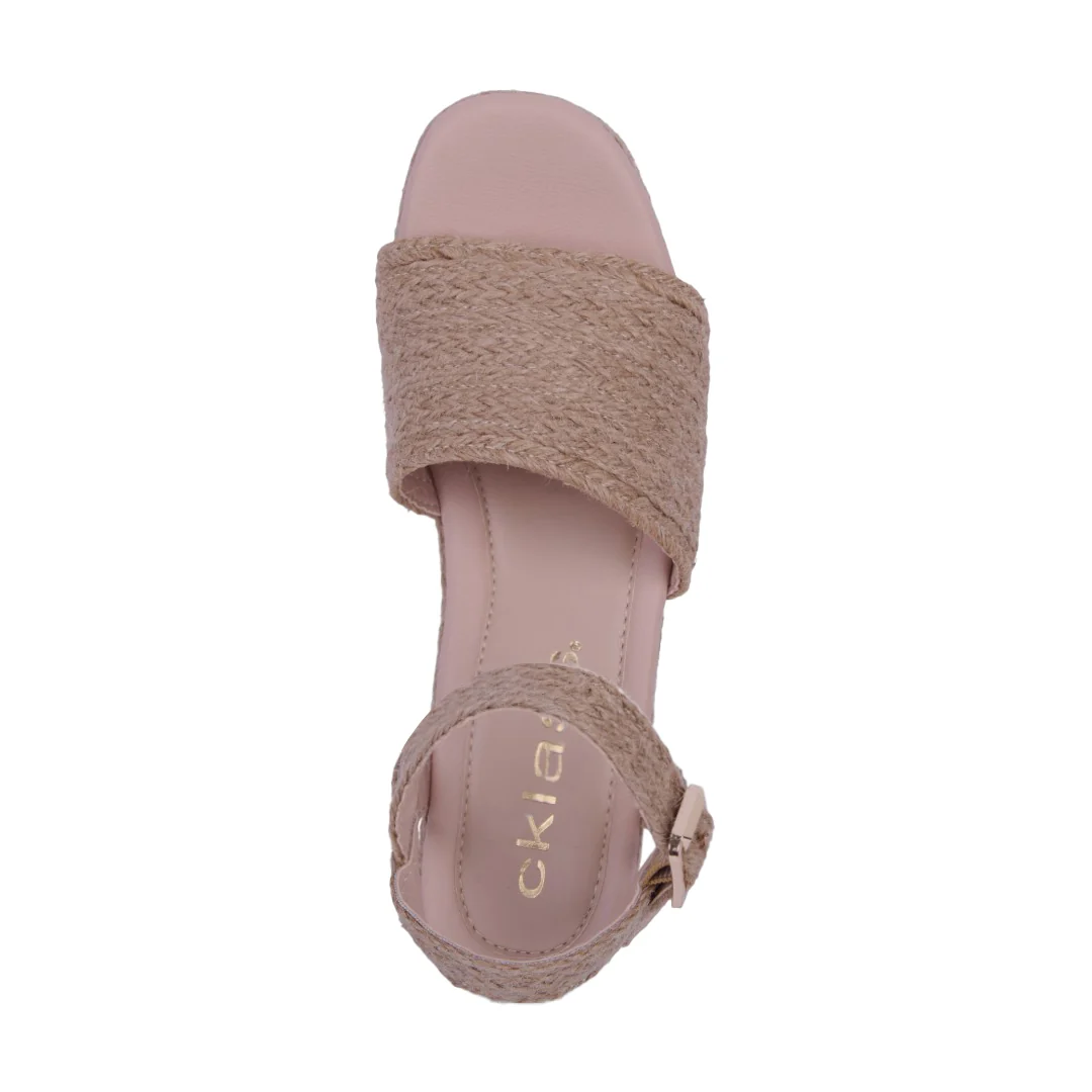 SANDALIA PLATAFORMA CORRIDA BEIGE CON PULSERA 08063 - Image 5