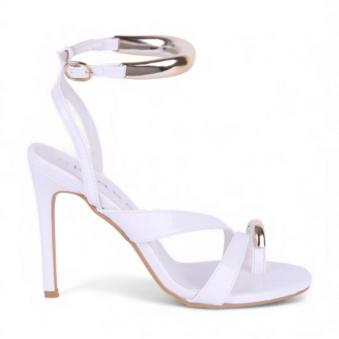 SANDALIA TACÓN IVORY DETALLE DORADO 14438 - Image 2