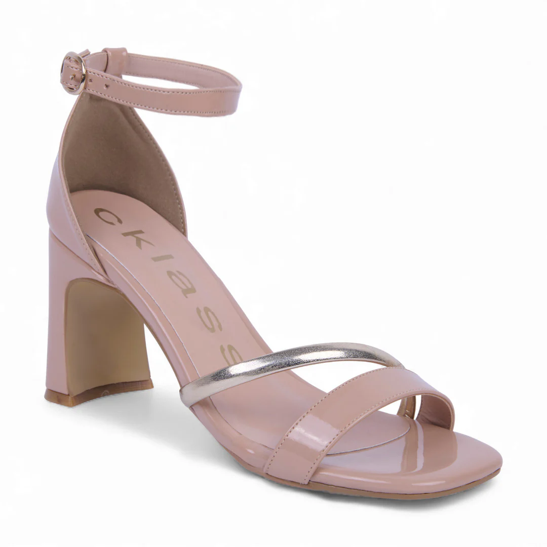 SANDALIA TACÓN MULTICOLOR DETALLE DORADO 95896