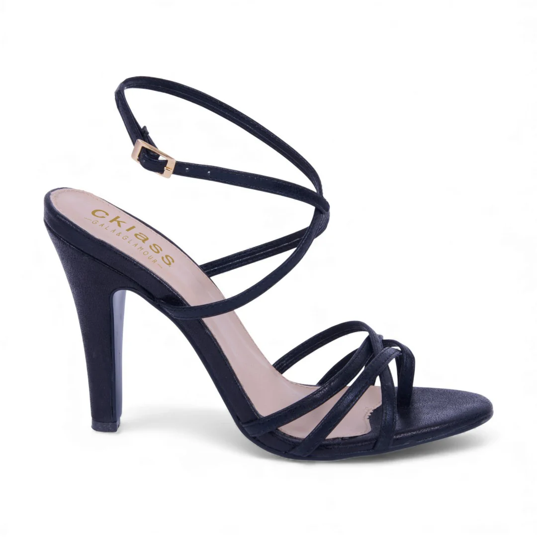 SANDALIA TACÓN NEGRO CON TIRAS 05139 - Image 2