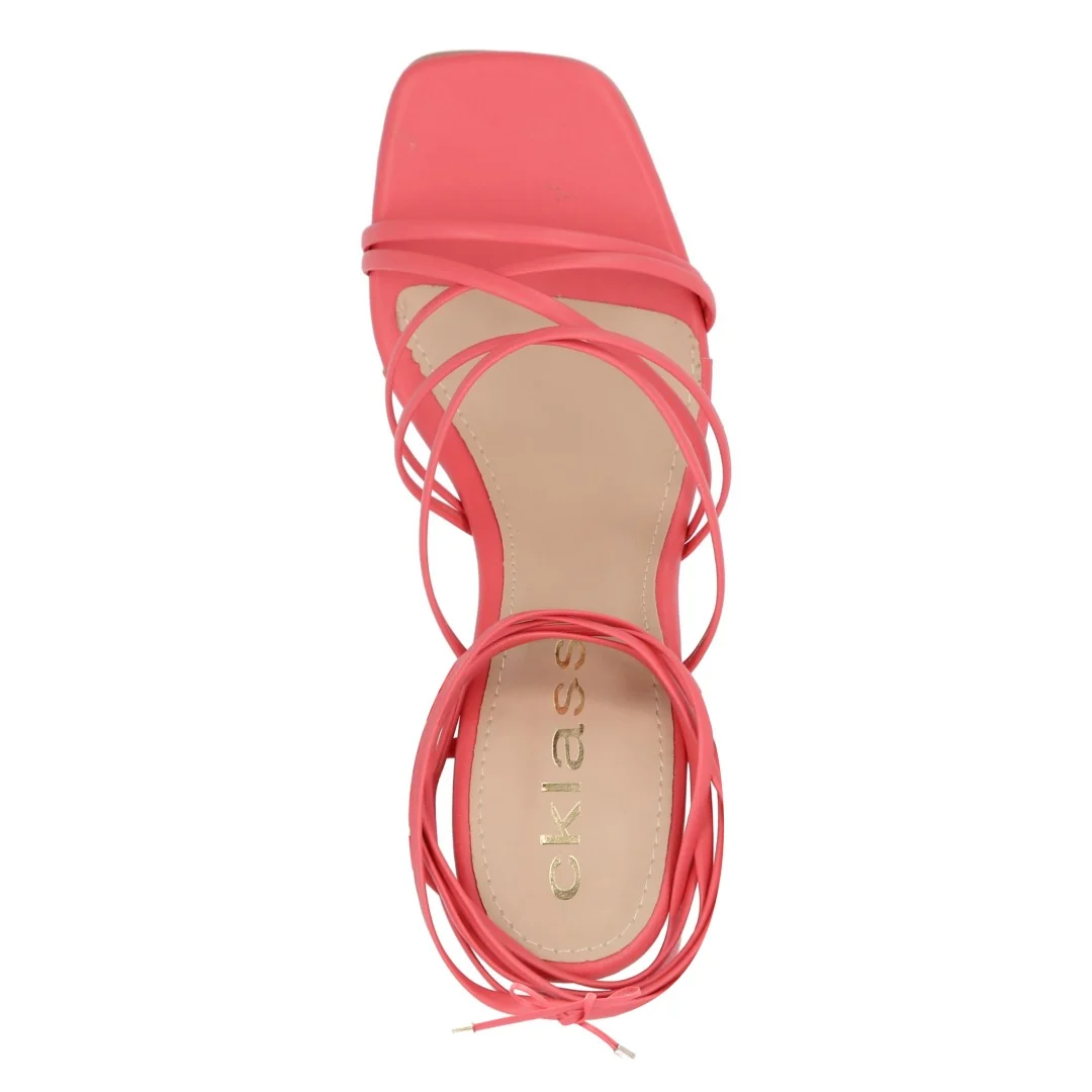 SANDALIA TACÓN ROSA CON TIRAS AJUSTABLES 67462 - Image 5