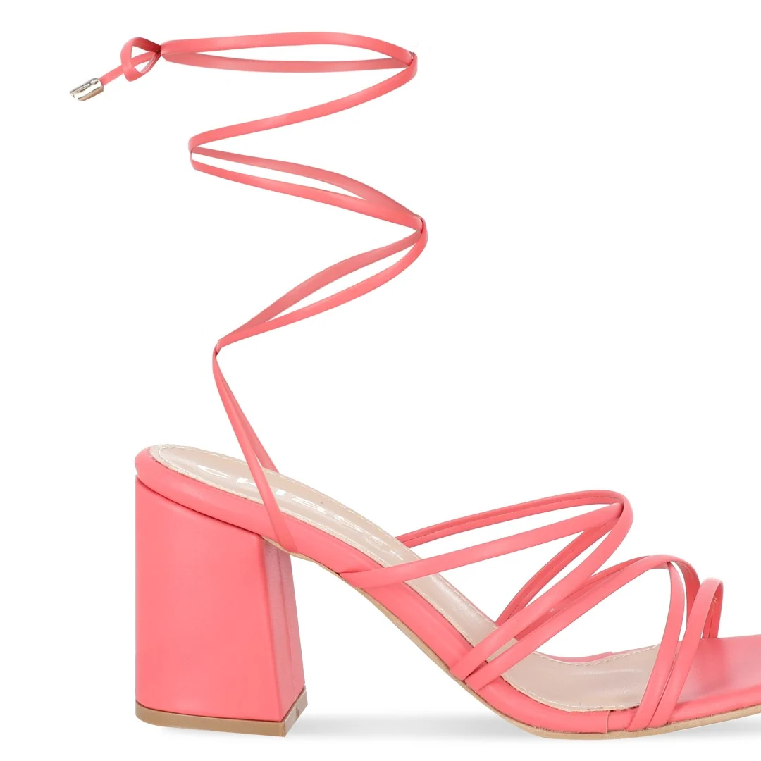 SANDALIA TACÓN ROSA CON TIRAS AJUSTABLES 67462 - Image 6