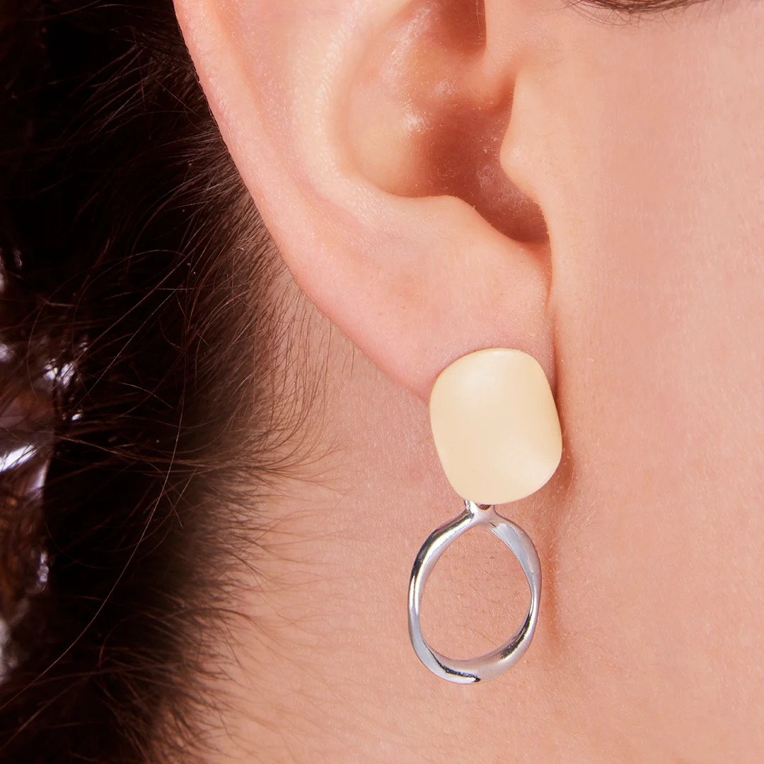 SET DE ARETES AROS MIX PLATEADO 94069 - Image 4