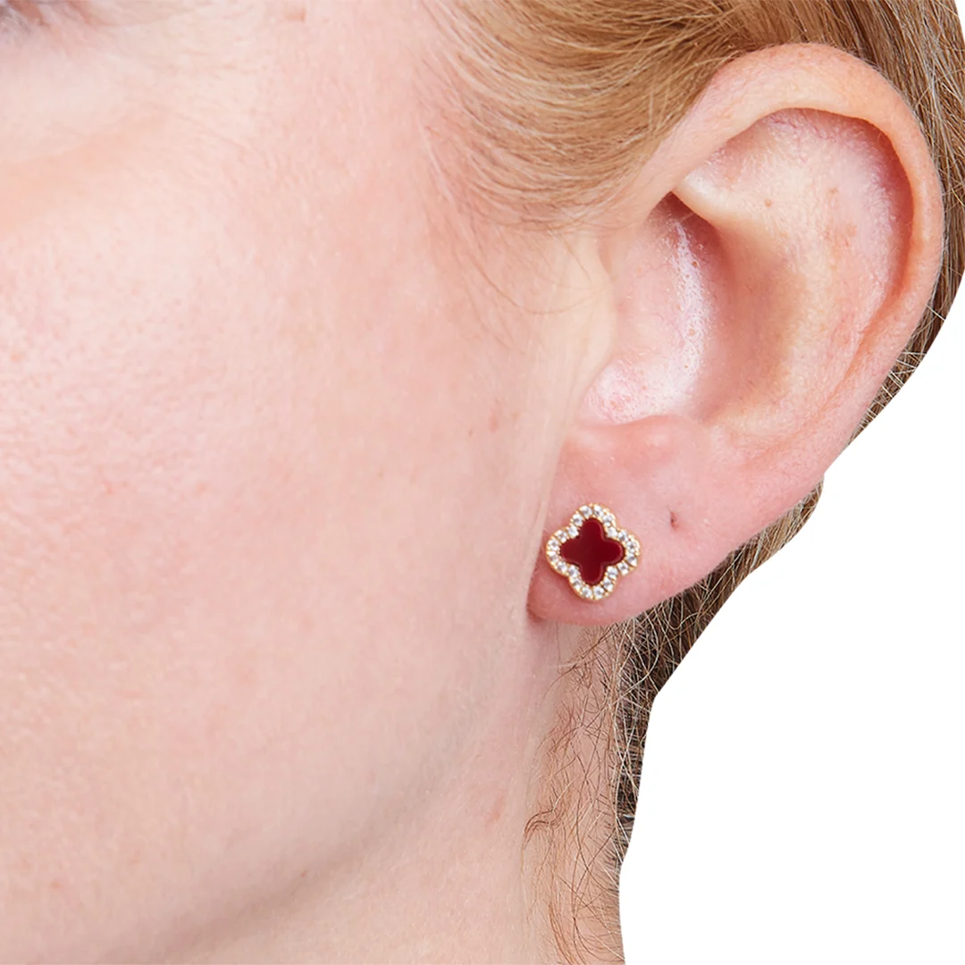 SET DE ARETES DE COLOR ROJO 88890