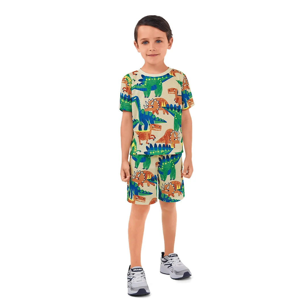 SET MULTICOLOR ESTAMPADO DE DINOSAURIOS 98293