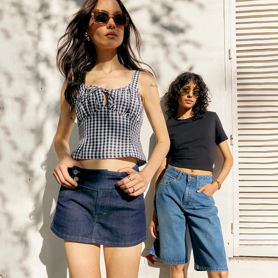 SHORT FALDA DENIM TIRO MEDIO MEZCLILLA 48520 - Image 3