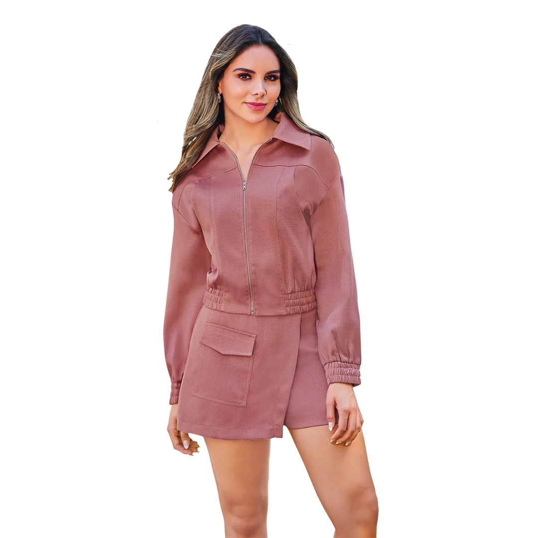 SHORT FALDA ROSA CON TEXTURA 91127