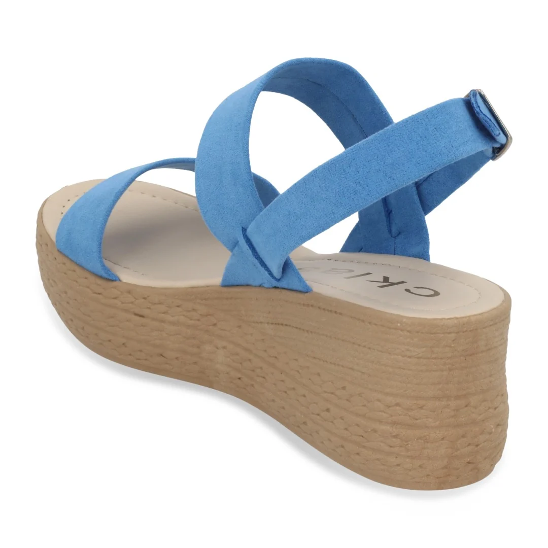 SIX 490 SANDALIAS CORRIDAS BEIGE AZUL Y CORAL 04092 - Image 10